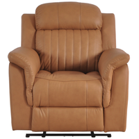 Brown leather recliner chair on a white background