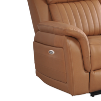 Brown leather recliner chair on a white background