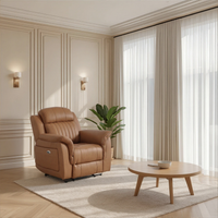 Cidliano Genuine Leather Caramel Electric Power Recliner 3+2+1 Seater Sofa Set