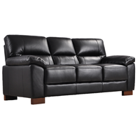Dalmore Black 3 Seater – angled view of a black three-seater sofa on a white background.