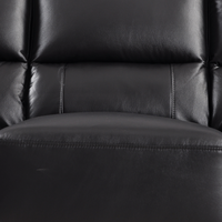 Dalmore Black 3 Seater – close-up view of a black three-seater sofa highlighting fabric texture and stitching details.
