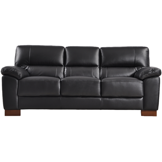 Dalmore Black 3 Seater – front-facing black three-seater sofa on a white background.