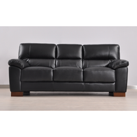 Dalmore Black 3 Seater – front-facing black three-seater sofa in a modern living room setting.
