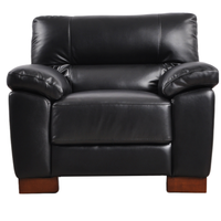 Front-facing view of the Dalmore Black Armchair against a white background.