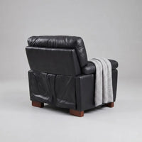 Dalmore Genuine Leather Black 3+1 Seater Sofa Set
