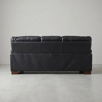 Dalmore Genuine Leather Black 3+1 Seater Sofa Set