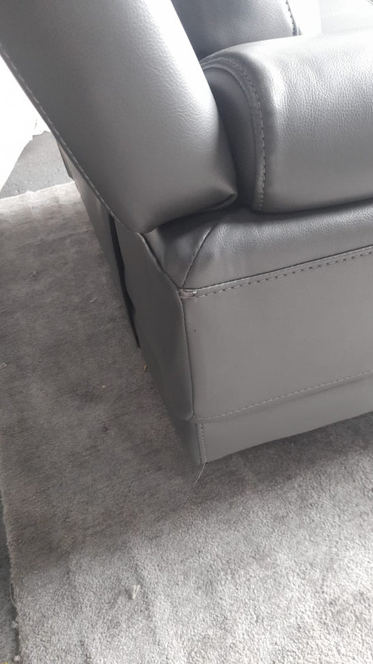 Outlet Islington Leather Dark Grey Armchair - Furniture Instore
