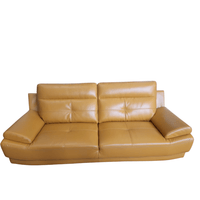 Outlet islington Mustard Leather 3 Seater Sofa - Furniture Instore
