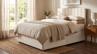 Frangrance Active Cream Fabric Divan Bed