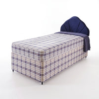 Economy Blue Fabric Divan Bed
