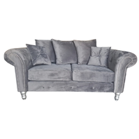 Outlet Olympia Grey Fabric Velvet 2 Seater Sofa