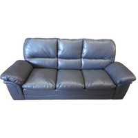 outlet grey leather 3 seater sofa on a white background
