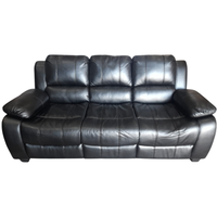 Outlet leather 3 seater sofa on a white background