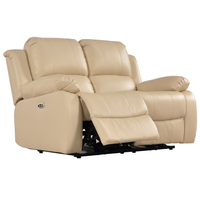 Beige reclining sofa on a white background