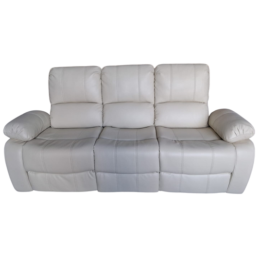 Gray leather sofa on a white background