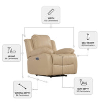 Valencia Cream Leather Electric Recliner 3+1 Sofa Set