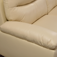 Close-up of the Vantage Cream 2-Seater Sofa highlighting its soft cream upholstery and modern design details