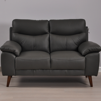 Vantage Grey 2-Seater Sofa, Front View in Roomset, Modern Minimal Design