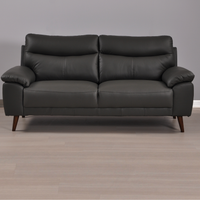 Vantage Grey 3-Seater Sofa, Front View in Roomset, Modern Minimal Design