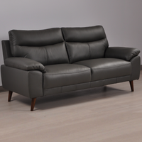Vantage Grey 3-Seater Sofa, Angled View in Roomset, Modern Minimal Design