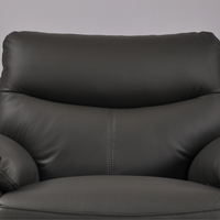 Vantage Grey 2-Seater Sofa closeup, front-facing, highlighting fabric texture and cushion details, modern and stylish seating