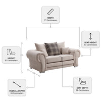 Verona Fabric Scatter Back Cream Measurement