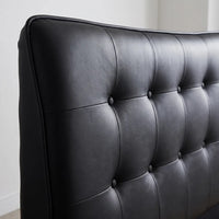 Horace Black Leather Double Bed