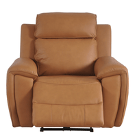Brown leather recliner chair on a white background