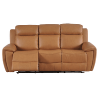 Brown leather sofa on a white background