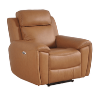 Brown leather recliner chair on a white background