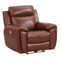 Brown leather recliner chair on a white background