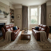 Annecy Genuine Leather Tan Electric Power Recliner 3+3 Seater Sofa Set - Furniture Instore