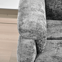 Close-up of a textured gray fabric surface