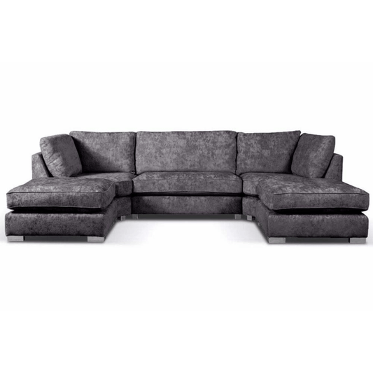Gray sectional sofa on a white background