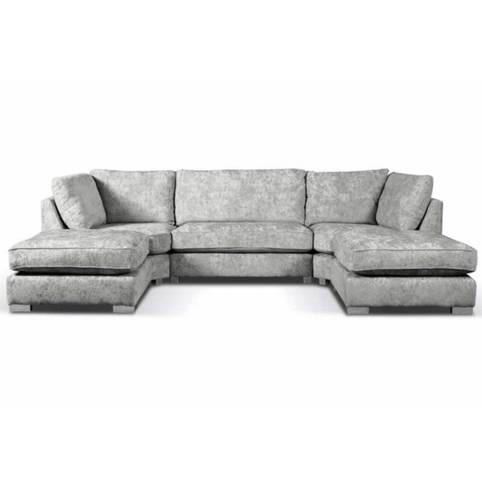 Gray sectional sofa on a white background