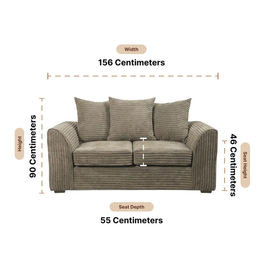 Byron Caramel Fabric 2 Seater Sofa - Furniture Instore
