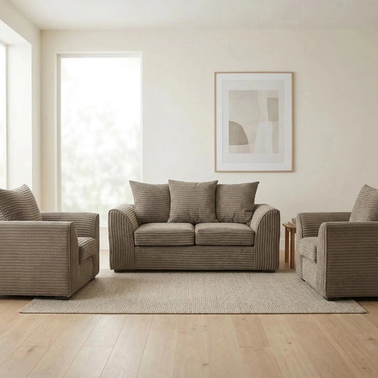Byron Caramel Fabric 2+1+1 Seater Sofa Set - Furniture Instore