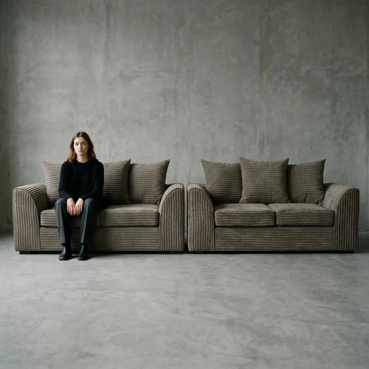 Byron Caramel Fabric 2+2 Seater Sofa Set - Furniture Instore