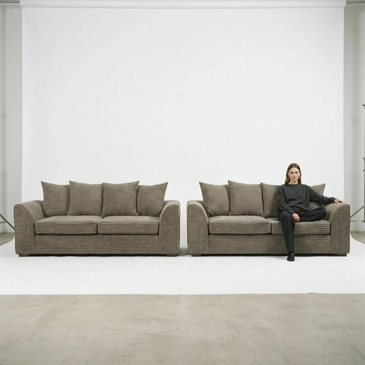 Byron Caramel Fabric 3+3 Seater Sofa Set - Furniture Instore