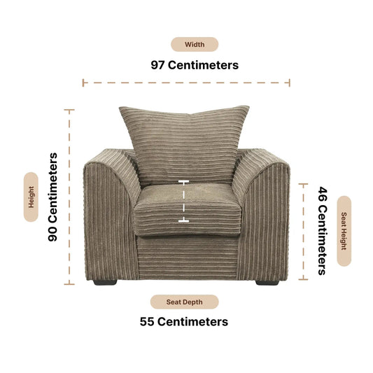 Byron Caramel Fabric Armchair. - Furniture Instore