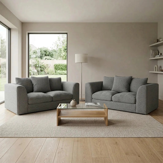 Byron Grey Fabric 2+2 Seater Sofa Set - Furniture Instore