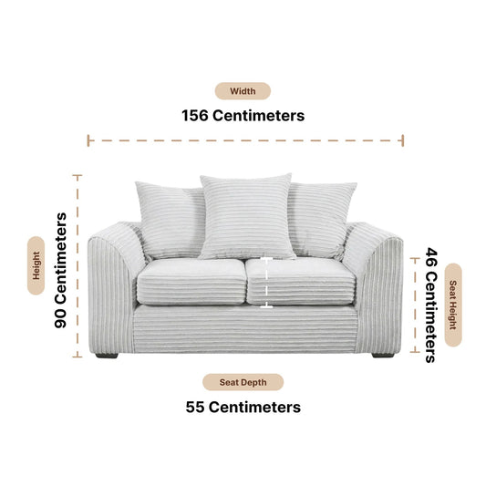 Byron Shark Fabric 2 Seater Sofa - Furniture Instore