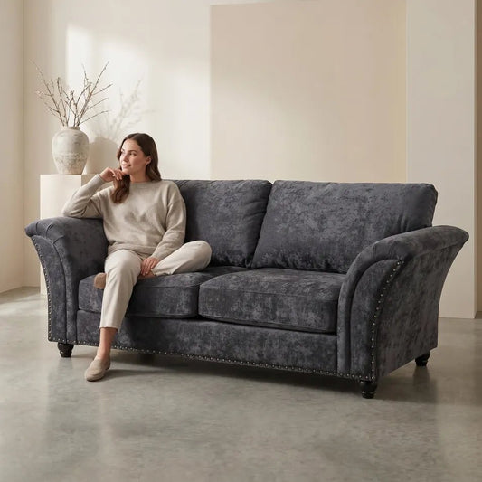 Canterbury Grey Fabric 3 Seater Sofa - Furniture Instore