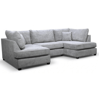 Gray sectional sofa on a white background