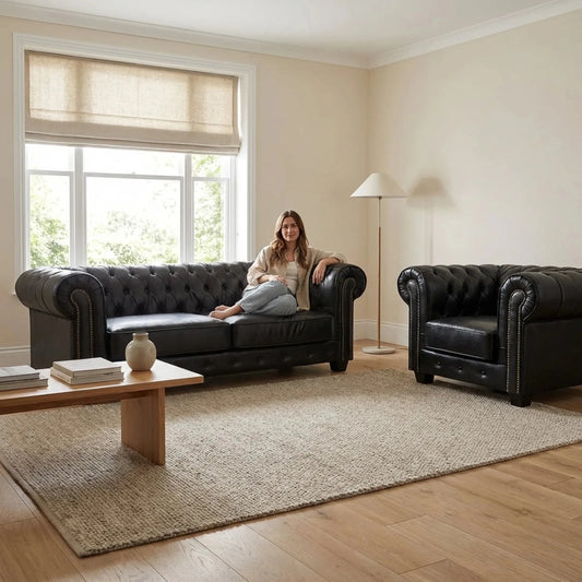 classic-black-antique-leather-chesterfield-sofa-and-armchair-set