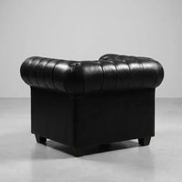 Chesterfield Black Leather Antique 2+1 Seater Sofa Set - view 4 - Furniture Instore
