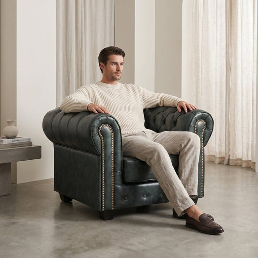 classic-chesterfield-green-leather-armchair