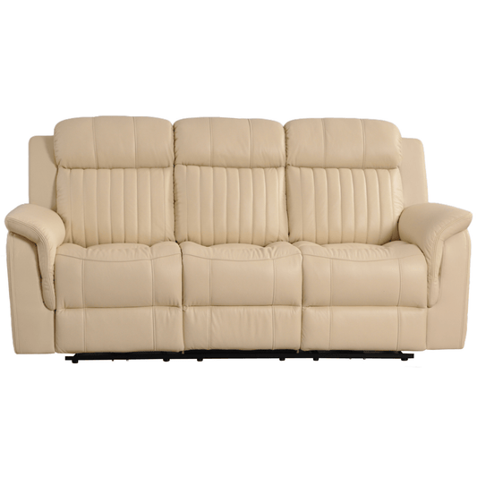 Cidliano Cream 3 Seater – front-facing cream-colored three-seater sofa on a white background.