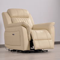 Cidliano Genuine Leather Cream Electric Power Recliner 3+2+1 Seater Sofa Set - Furniture Instore