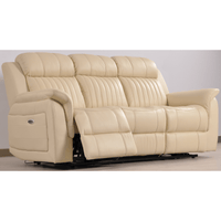 Cidliano Cream 3 Seater – angled view of cream-colored three-seater sofa in a stylish living room setting.
